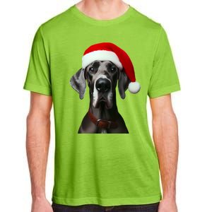 Great Dane With Santa Hat Christmas Xmas Dog Owner Mom Dad Meaningful Gift Adult ChromaSoft Performance T-Shirt