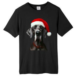 Great Dane With Santa Hat Christmas Xmas Dog Owner Mom Dad Meaningful Gift Tall Fusion ChromaSoft Performance T-Shirt