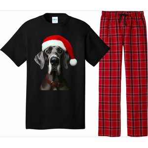 Great Dane With Santa Hat Christmas Xmas Dog Owner Mom Dad Meaningful Gift Pajama Set