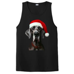 Great Dane With Santa Hat Christmas Xmas Dog Owner Mom Dad Meaningful Gift PosiCharge Competitor Tank