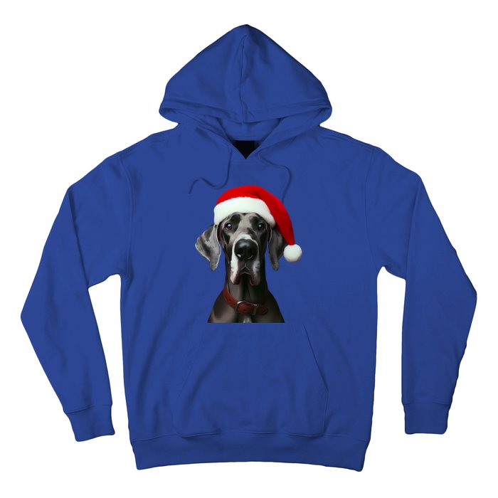 Great Dane With Santa Hat Christmas Xmas Dog Owner Mom Dad Meaningful Gift Hoodie