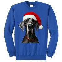 Great Dane With Santa Hat Christmas Xmas Dog Owner Mom Dad Meaningful Gift Tall Sweatshirt