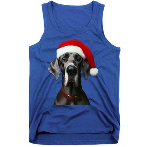 Great Dane With Santa Hat Christmas Xmas Dog Owner Mom Dad Meaningful Gift Tank Top