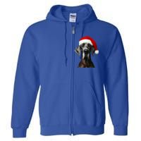 Great Dane With Santa Hat Christmas Xmas Dog Owner Mom Dad Meaningful Gift Full Zip Hoodie