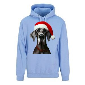 Great Dane With Santa Hat Christmas Xmas Dog Owner Mom Dad Meaningful Gift Unisex Surf Hoodie