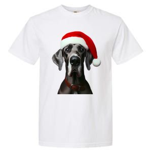 Great Dane With Santa Hat Christmas Xmas Dog Owner Mom Dad Meaningful Gift Garment-Dyed Heavyweight T-Shirt