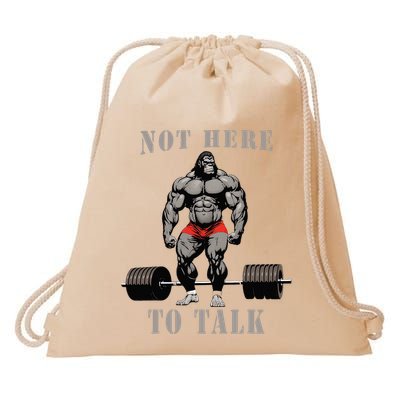 Gorilla Dumbbell Workout Gym Gorilla Bodybuilder Ape Drawstring Bag