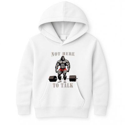 Gorilla Dumbbell Workout Gym Gorilla Bodybuilder Ape Kids Hoodie