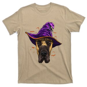 Great Dane Witch Hat Funny Halloween Dog Lover T-Shirt