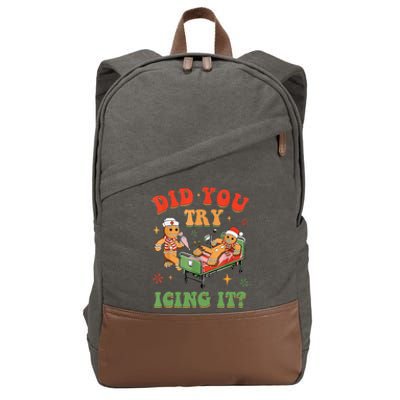 Gingerbread Did You Try Icing It  Cotton Canvas Backpack