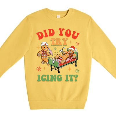 Gingerbread Did You Try Icing It Premium Crewneck Sweatshirt