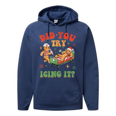 Gingerbread Did You Try Icing It Performance Fleece Hoodie