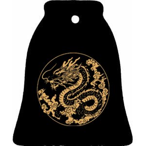 Golden Dragon Year Of The Dragon Ceramic Bell Ornament