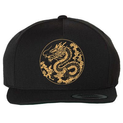 Golden Dragon Year Of The Dragon Wool Snapback Cap