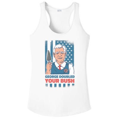 George Doubled Your Bush Funny Garden Ladies PosiCharge Competitor Racerback Tank