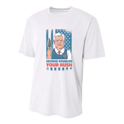 George Doubled Your Bush Funny Garden Youth Performance Sprint T-Shirt