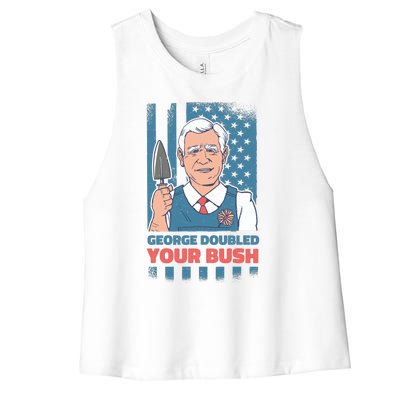 George Doubled Your Bush Funny Garden Women's Racerback Cropped Tank