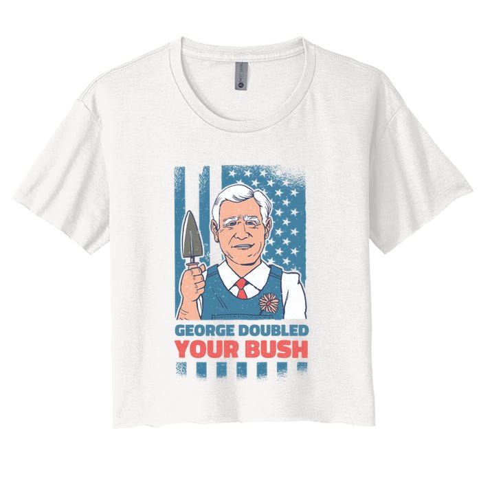 George Doubled Your Bush Funny Garden Women's Crop Top Tee