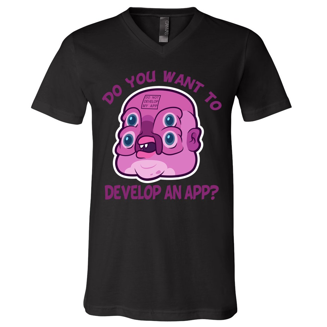 Glootie Do You Want To Develop An App V-Neck T-Shirt