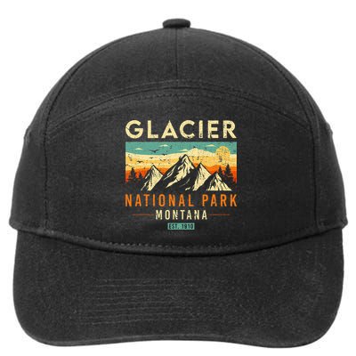 Glacier Est 1910 Montana Vintage Retro National Park 7-Panel Snapback Hat
