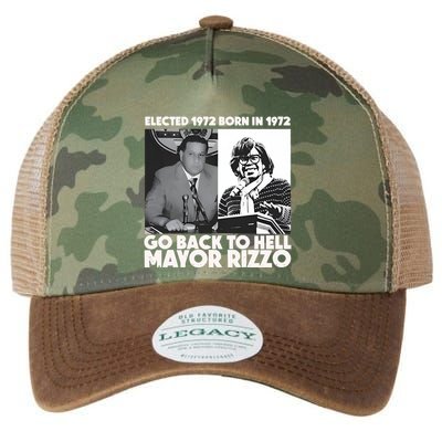 Grimgrimgrim Elected 1972 Born In1972 Go Back To Hell Mayor Rizzo Legacy Tie Dye Trucker Hat