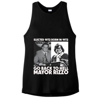 Grimgrimgrim Elected 1972 Born In1972 Go Back To Hell Mayor Rizzo Ladies PosiCharge Tri-Blend Wicking Tank