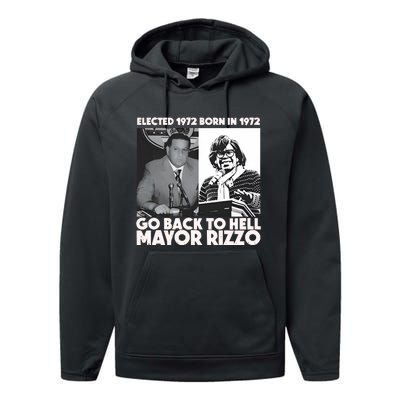 Grimgrimgrim Elected 1972 Born In1972 Go Back To Hell Mayor Rizzo Performance Fleece Hoodie