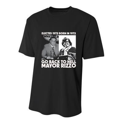 Grimgrimgrim Elected 1972 Born In1972 Go Back To Hell Mayor Rizzo Youth Performance Sprint T-Shirt