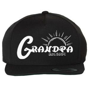 Grandpa Est. 2024 New Granddad Grandfather Wool Snapback Cap