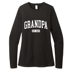 Grandpa Est 2023 New First Time Grandpa Great Gift Womens CVC Long Sleeve Shirt