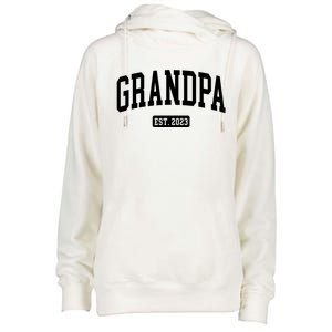 Grandpa Est 2023 New First Time Grandpa Great Gift Womens Funnel Neck Pullover Hood