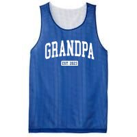 Grandpa Est 2023 New First Time Grandpa Great Gift Mesh Reversible Basketball Jersey Tank