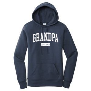 Grandpa Est 2023 New First Time Grandpa Great Gift Women's Pullover Hoodie