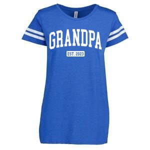 Grandpa Est 2023 New First Time Grandpa Great Gift Enza Ladies Jersey Football T-Shirt