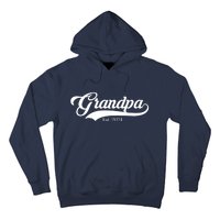 Grandpa Est 2024 Baseball Team Font Hoodie