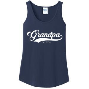 Grandpa Est 2024 Baseball Team Font Ladies Essential Tank