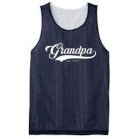 Grandpa Est 2024 Baseball Team Font Mesh Reversible Basketball Jersey Tank