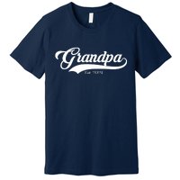 Grandpa Est 2024 Baseball Team Font Premium T-Shirt