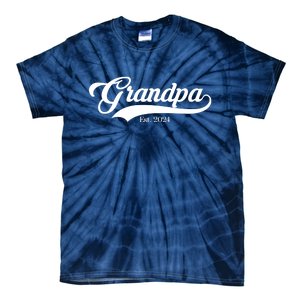 Grandpa Est 2024 Baseball Team Font Tie-Dye T-Shirt