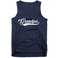 Grandpa Est 2024 Baseball Team Font Tank Top