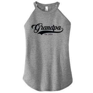 Grandpa Est 2024 Baseball Team Font Women's Perfect Tri Rocker Tank