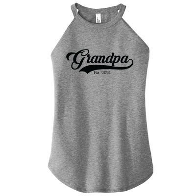 Grandpa Est 2024 Baseball Team Font Women’s Perfect Tri Rocker Tank