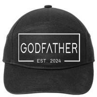 Godfather Est 2024 First Time Godfather FatherS Day 7-Panel Snapback Hat