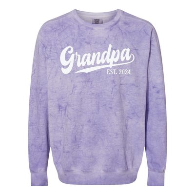 Grandpa Est 2024 Colorblast Crewneck Sweatshirt