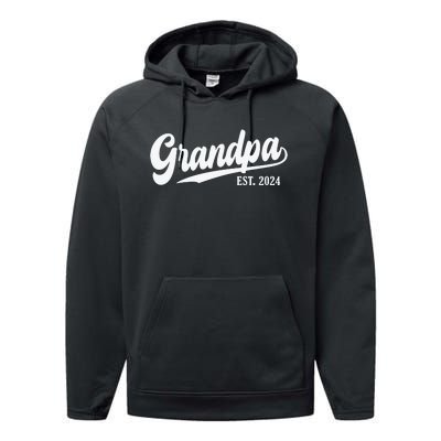 Grandpa Est 2024 Performance Fleece Hoodie