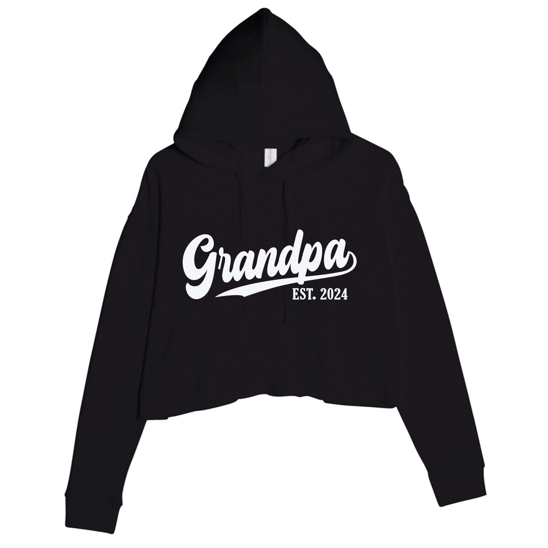 Grandpa Est 2024 Crop Fleece Hoodie