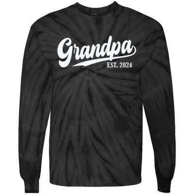 Grandpa Est 2024 Tie-Dye Long Sleeve Shirt