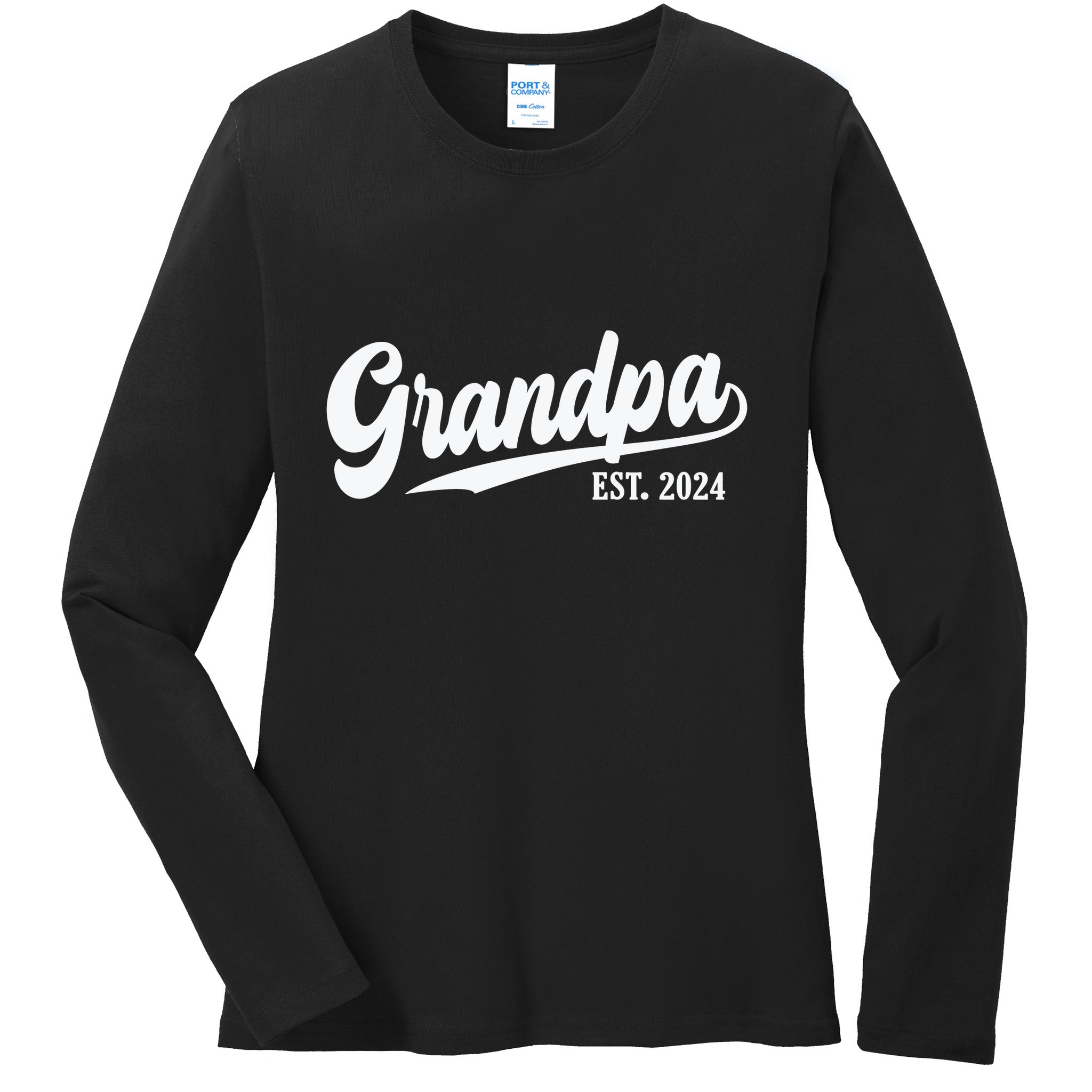 Grandpa Est 2024 Ladies Long Sleeve Shirt