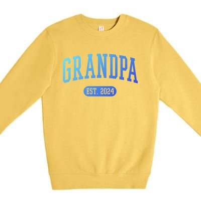 Grandpa Est 2024 Vintage Funny Gift Premium Crewneck Sweatshirt