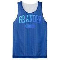 Grandpa Est 2024 Vintage Funny Gift Mesh Reversible Basketball Jersey Tank